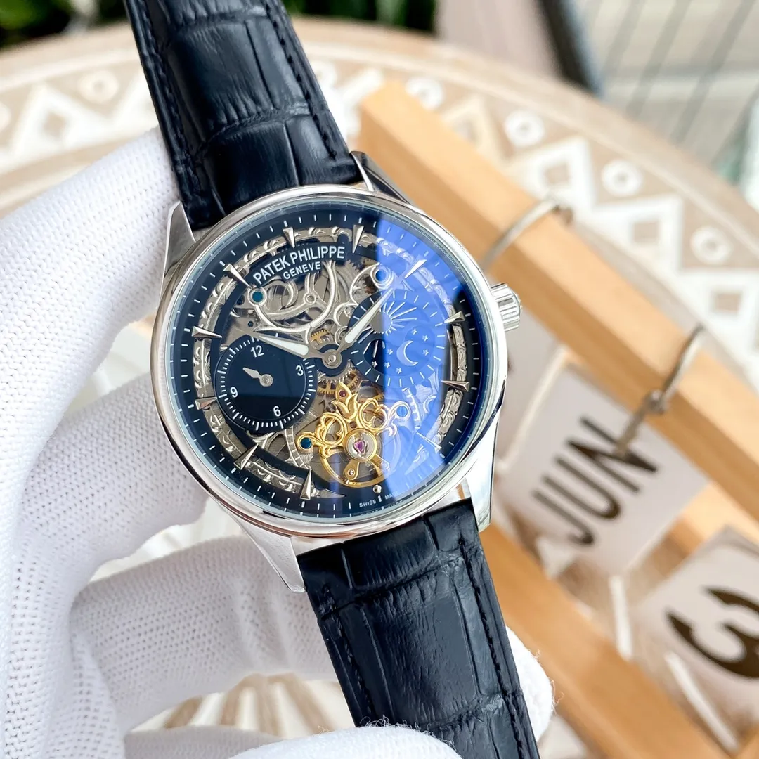 【Foreign trade import】💰1560! Patek Philippe - Patek.Philippe‼ ️Exquisite men's watch, with stunning hollow design, exquisite craftsmanship, originality, noble atmosphere and gentlemanly style. Adopting fully automatic mechanical movement, top-grade 316 stainless steel case, imported calfskin strap, mineral super mirror, size 40mm🔥Top quality products are constantly produced🔥